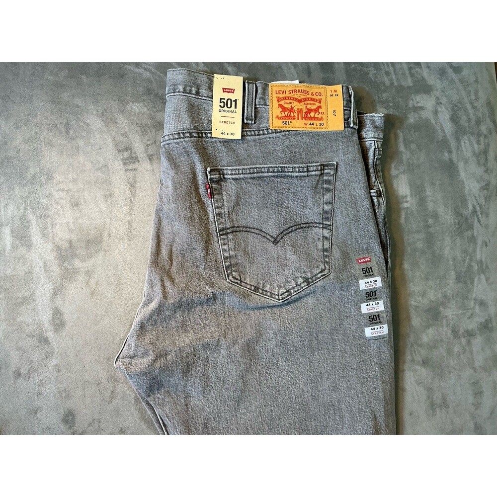 Levi's Strauss 44 x 30 Men’s Gray 501 Original Stretch Jeans NWT